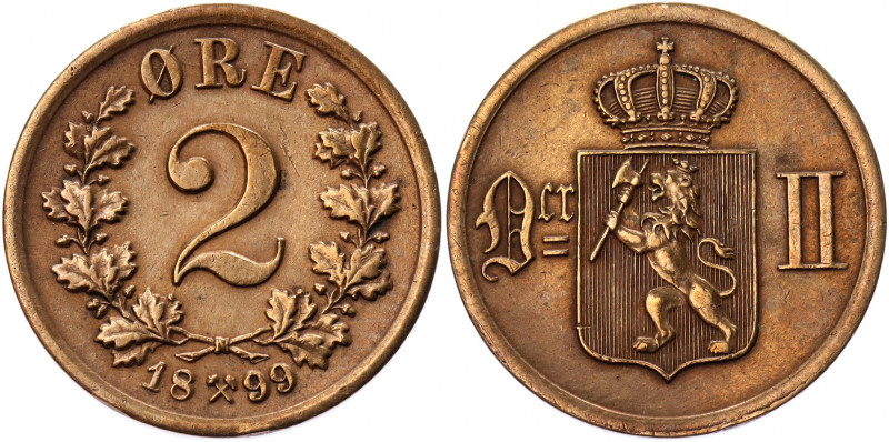 Norway 2 Ore 1899
KM# 353; Bronze; AUNC