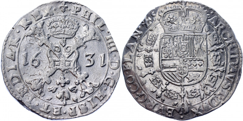 Spanish Netherlands Flanders Patagon 1631
KM# 34; Dav. 4464; Silver 27.72 g.; F...