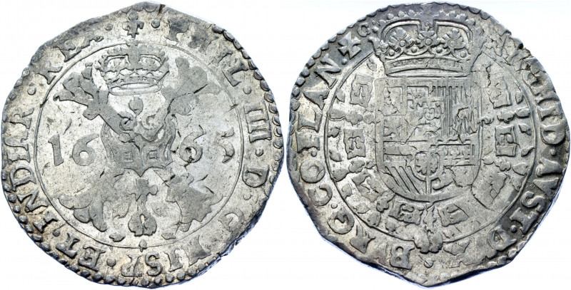 Spanish Netherlands Flanders Patagon 1665
KM# 34; Dav. 4464; Silver 27.80 g.; F...