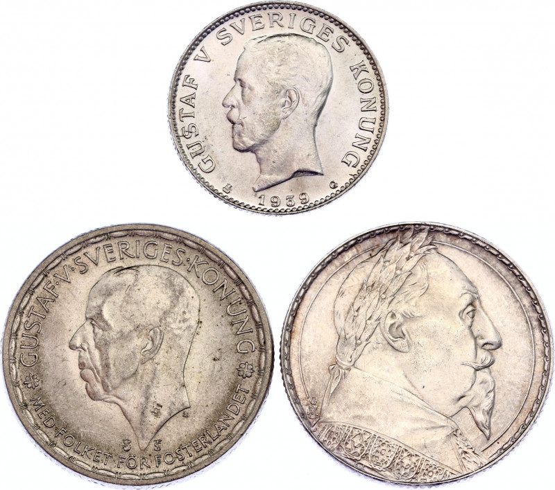 Sweden Lot of 3 Silver Coins 1932 - 1946
KM# 786, 805, 815; Silver; UNC