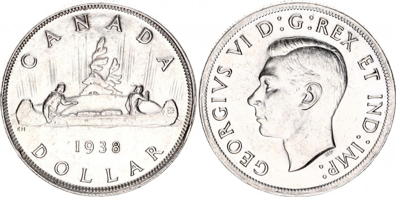 Canada 1 Dollar 1938
KM# 37; Silver; Mint. 90,304; George VI; XF