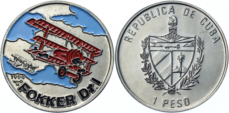 Cuba 1 Peso 1994
KM# 547; Nickel plated steel ((NBS) Colorized reverse); World ...