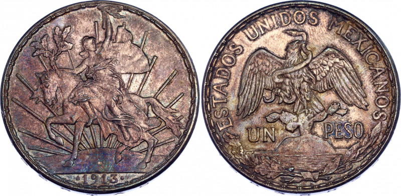 Mexico 1 Peso 1913
KM# 453; Silver; 100th Anniversary of the "Cry for Independe...