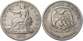 United States Trade Dollar 1876
KM# 108; Silver 26.89 g.; VF+
