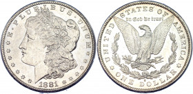 United States 1 Dollar 1881 S
KM# 110; Silver; "Morgan Dollar"; UNC with prooflike surface