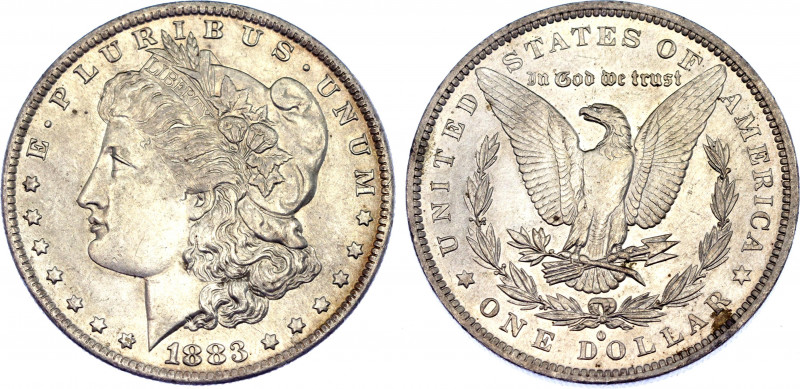United States 1 Dollar 1883 O
KM# 110; Silver; "Morgan Dollar"; UNC, weak strik...