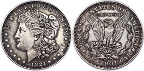 United States 1 Dollar 1921
KM# 110; Silver (0.900) 26.73g .,30.6mm; "Morgan Dollar"; AUNC/UNC