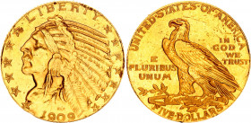 United States 5 Dollars 1909
KM# 129; Gold (.900) 8,36g; Half Eagle - Indian Head; XF
