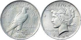 United States 1 Dollar 1922
KM# 150; Silver 26.77 g.; Peace Dollar; XF+