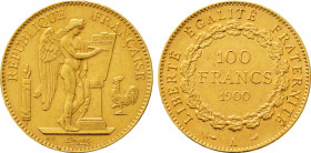 1900-A France 100 Francs Third Republic. KM-832. 32.20 g. Grade: AU/UNC