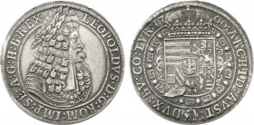 1700 Austria Taler Leopold I, Hall Mint. KM-1303.4. 28.60 g. Grade: XF/AU