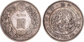 (1892) Japan Yen, Year 25 Mutsuhito. KM-Y-A25.3. 26,80 g. Grade: AU/UNC