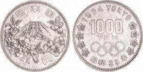 (1964) Japan 1000 Yen, Year 39 Hirohito. KM-Y-80. 20,00 g. Grade: AU/UNC