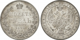 1844 CПБ-КБ Russia Rouble Nicholas I. KM-C168.1. 20,70 g. Grade: AU/UNC