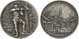 1891 Switzerland Silver Medal Geneva. Richter-690. 33,00 mm. 17,50 g. Grade: AU/UNC