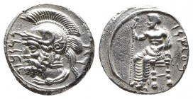 CILICIA, Tarsos. Pharnabazos, Satrap of Hellespontine Phrygia. 413-387 BC. AR Stater. Struck 379-374 BC. 
Obv: 'BLTRZ' in Aramaic right, Baaltars seat...