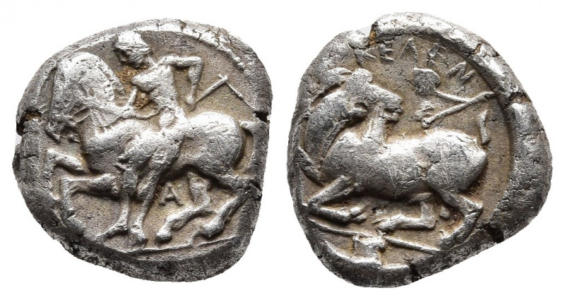 Cilicia, Kelenderis AR Stater. Circa 425-410 BC. 
Obv: Nude rider, holding whip ...
