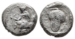 CILICIA. Soloi. Circa 440-410 BC. Stater. 
Obv: Amazon, nude to the waist, kneeling to left and stringing her bow; wearing bonnet and with her gorytos...
