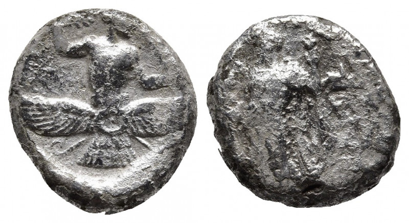 CILICIA. Issos. Tiribazos, satrap of Lydia, 388-380 BC. Stater.
Obv: [IΣΣIK-ON] ...