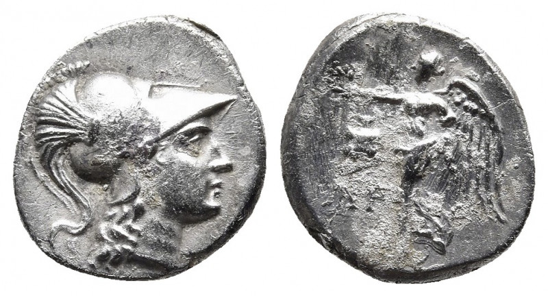 PAMPHYLIA. Side. Drachm (Circa 205-100 BC). 
Obv: Helmeted head of Athena right....