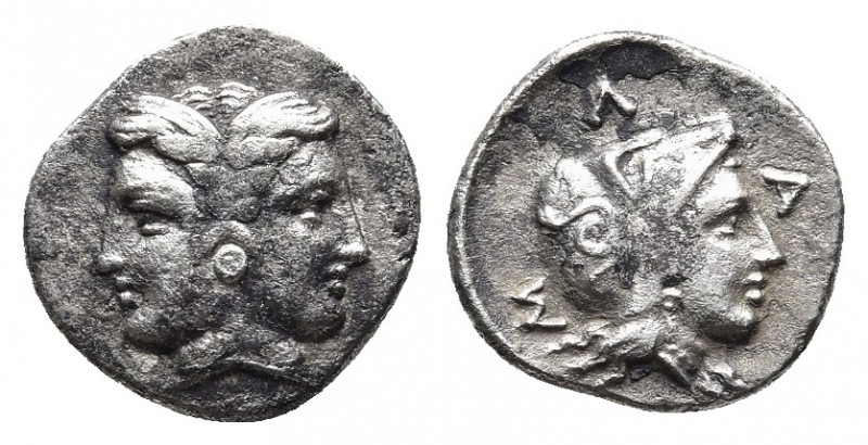 MYSIA. Lampsakos. Tetrobol (Circa 390-330 BC).
Obv: Female janiform head.
Rev: Λ...