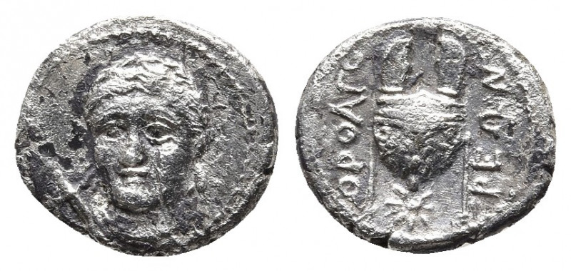 THRACE. Orthagoreia. 350-330 BC. Hemidrachm.
Obv: Head of Artemis facing slightl...