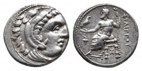 KINGS of MACEDON. Philip III Arrhidaios. 323-317 BC. AR Drachm. Sardeis mint. Struck circa 323-319 BC. 
Obv: Head of Herakles right, wearing lion's sk...