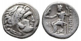 Kings of Macedon. Lampsakos. Alexander III "the Great" 336-323 BC. Struck under Antigonos I Monophthalmos, circa 310-301. Drachm AR.
Obv: Head of Hera...