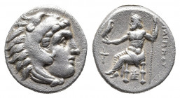 KINGS of MACEDON. Philip III Arrhidaios. 323-317 BC. AR Drachm. Sardis mint. Struck circa 323-319 BC. 
Obv: Head of Herakles right, wearing lion's ski...