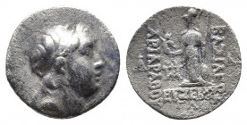 Kings of Cappadocia, Ariarathes V Eusebes Philopator AR Drachm. Mint A (Eusebia under Mt. Argaios), dated RY 33 = 130/29 BC. 
Obv: Diademed head to ri...