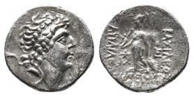 Kings of Cappadocia, Ariarathes IX Eusebes Philopator AR Drachm. Mint A (Eusebeia under Mt. Argaios), circa 90-89 BC (year 12).
Obv: Diademed head to ...