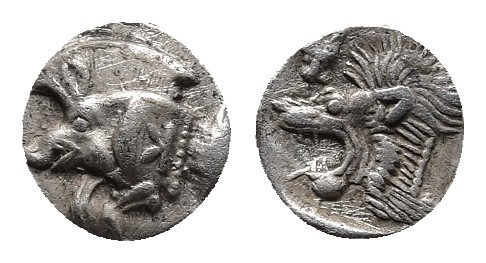 MYSIA. Kyzikos. Hemiobol (Circa 525-475 BC). 
Obv: Forepart of boar left; K retr...