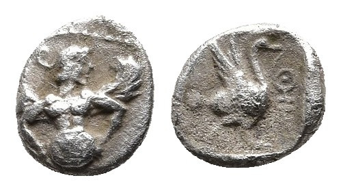 CILICIA, Mallos. Circa 440-390 BC. AR Obol.
Obv: Half-length bust of winged figu...