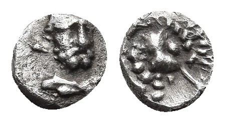 CILICIA. Uncertain. Tetartemorion (Circa 4th century BC).
Obv: Head of herakles ...