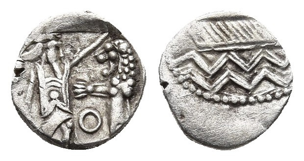 Judaea. Samaria, uncertain mint AR Obol. Circa 375-333 BC. 
Obv: Sidonian galley...