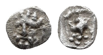 CILICIA, Isaura Palaia. Circa 333-322 BC. AR Tetartemorion.
Obv: Head of Herakle...