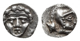 PISIDIA. Selge. Obol (Circa 350-300 BC).
Obv: Facing gorgoneion.
Rev: Helmeted head of Athena right; astragalos to left.
SNG BN 1933-4.

Weight: 0.95 ...