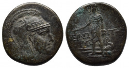PAPHLAGONIA. Sinope. ( Bronze. 18.15 g. 33 mm) Struck under Mithradates VI Eupator AE
Obv: Helmeted head of Athena right.
Rev: ΣΙΝΩ - ΠΗΣ. Perseus sta...