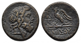 Pontos, Amisos. Time of Mithradates VI Eupator, ca. 95-90 B.C. 
Obv: Laureate head of Zeus right.
Rev: AMIΣΟΥ, eagle with open wings standing left on ...