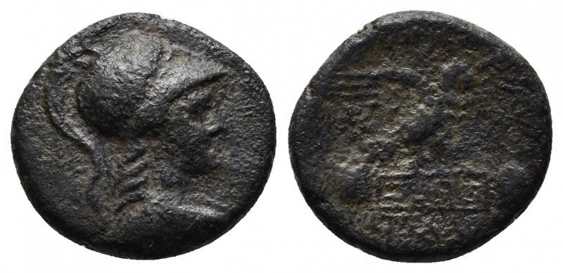 PHRYGIA. Apameia. Ae (Circa 88-40 BC). Uncertain magistrate.
Obv: Helmeted bust ...