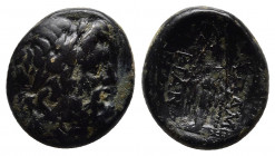 Phrygia, Apameia. Pseudo-autonomous civic isse. mid 2nd century A.D. AE magistrate: Biano{..}. 
Obv: Laureaate head of Zeus right.
Rev: AΠAMEA - BIANO...