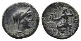 CILICIA. Adana. Ae (Circa 164-27 BC). 
Obv: Veiled head of Demeter right. 
Rev: ΑΔΑΝΕΩΝ. Zeus seated left on throne, holding sceptre and crowning Nike...