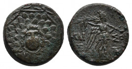 PONTOS. Amisos. Struck under Mithradates VI, circa 95-90 or 80-70 BC. AE
Obv: Aegis with Gorgoneion in centre
Rev: AMI-ΣOY Nike advancing right, holdi...