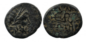 MYSIA. Pergamon. Ae (Mid-late 2nd century BC).
Obv: Laureate head of Asklepios right.
Rev: AΣKΛHΠIOY / ΣΩTHPOΣ. Serpent-entwined staff.
SNG BN 1831-48...