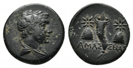 PONTOS. Amaseia. Struck under Mithradates VI Eupator (Circa 120-111 or 110-100 BC). Ae.
Obv: Draped bust of Perseus right.
Rev: AMAΣ - ΣEIA. Cornucopi...
