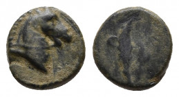 PONTOS. Uncertain. Ae (Circa 130-100 BC).
Obv: Head of horse right.
Rev: Filleted palm frond.
Cf. SNG BM Black Sea 984 (comet on rev.); cf. HGC 7, 317...