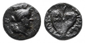 KINGS of CAPPADOCIA. temp. Ariarathes IV – Ariarathes VII. Circa 200-101 BC. Æ.
Obv: Turreted and draped bust of Tyche right.
Rev: ΒΑΣΙΛΕΩΣ ΑΡΙΑΡΑΘΟΥ....