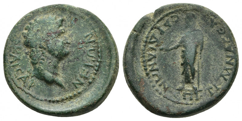 Lydia, Sardes. Nero. A.D. 54-68. AE.
Obv: NEPΩN KAIΣAP, laureate head of Nero ri...