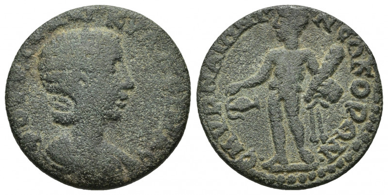 IONIA. Smyrna. Otacilia Severa (Augusta, 244-249). Ae.
Obv: M ΩTAKIΛ CЄOVHPA. Dr...