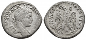 Elagabalus Tetradrachm of Antioch, Seleucis and Pieria. AD 218-222. 
Obv: AYT K M A ANTWNEINOC CEB, laureate head to right, with slight drapery over f...